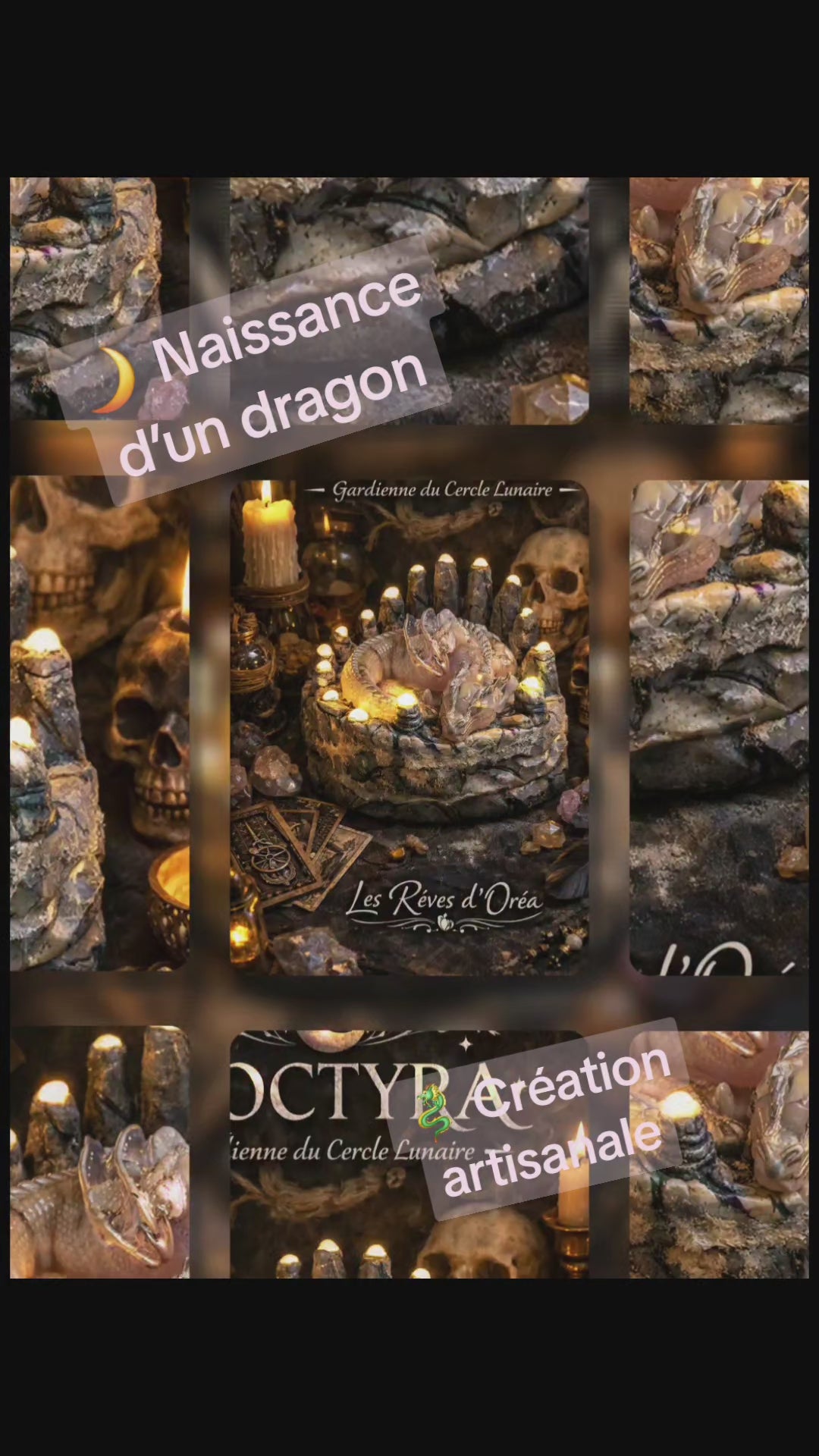 🌙 Noctyra 🐉Gardien du Cercle LunaireDragon lunaire lumineux 🌛 Pièce unique