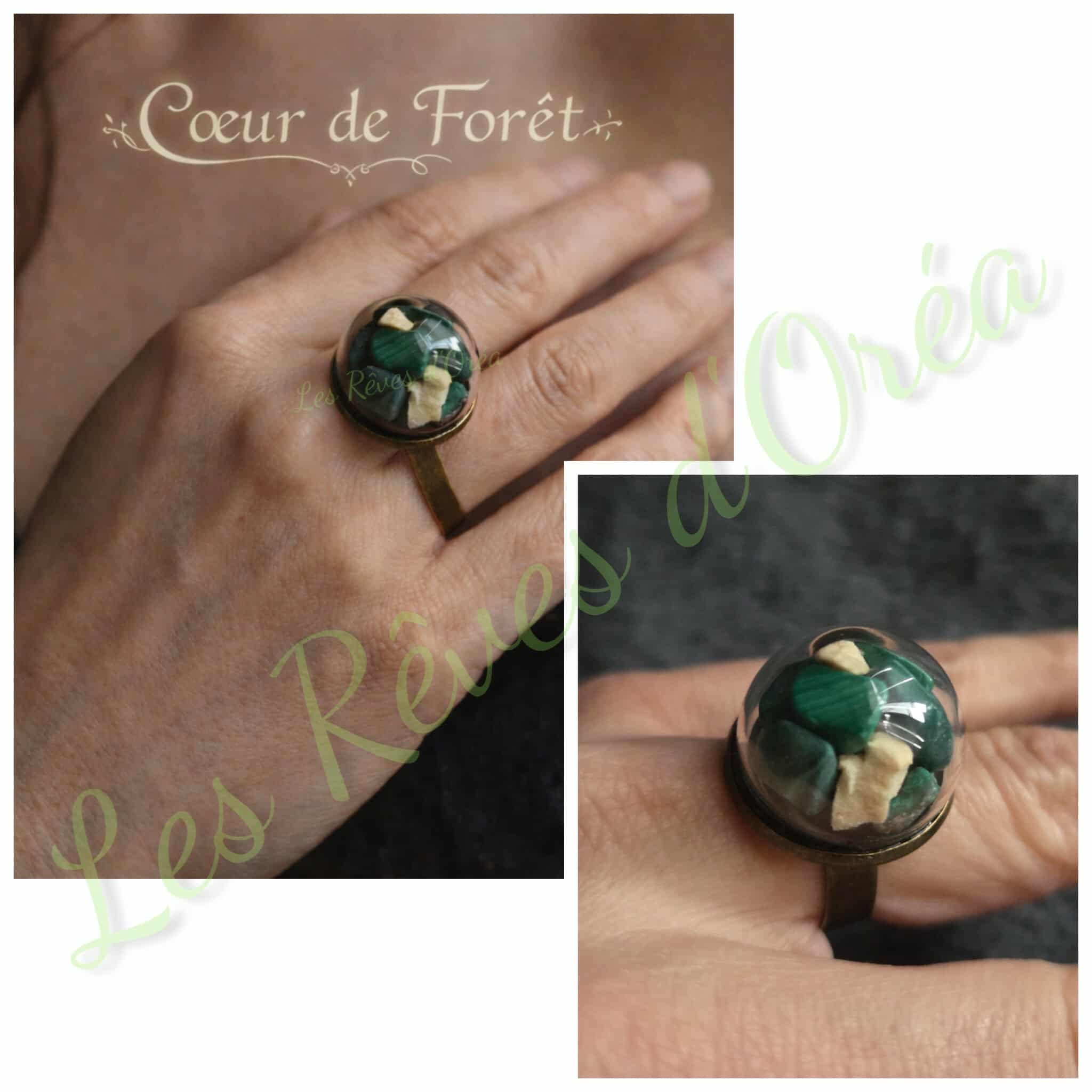 🌲 Cœur de Forêt 🌲
Bague Spell Jar à la Malachite