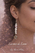 🌛 Larmes de Lune 🌜
Boucles d’oreilles en Quartz rose & Howlite