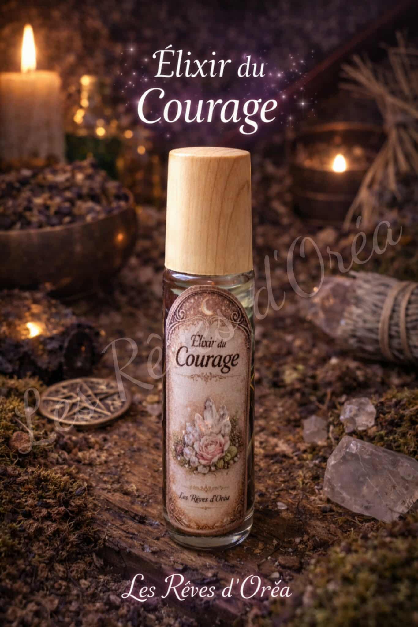 Élixir de Courage Doux – Rose & Quartz Blanc ✨🌸🤍