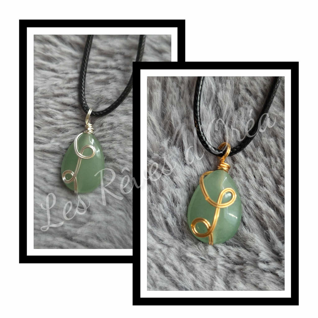 🌳 Graine de Forêt 🌳
(Collier en aventurine – version or ou argent)