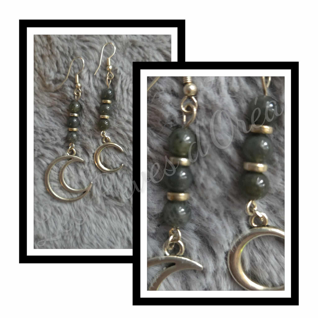 ✨ Lunes Jumelles de Labradorite ✨
Boucles d’oreilles en Labradorite – Protection & intuition lunaire