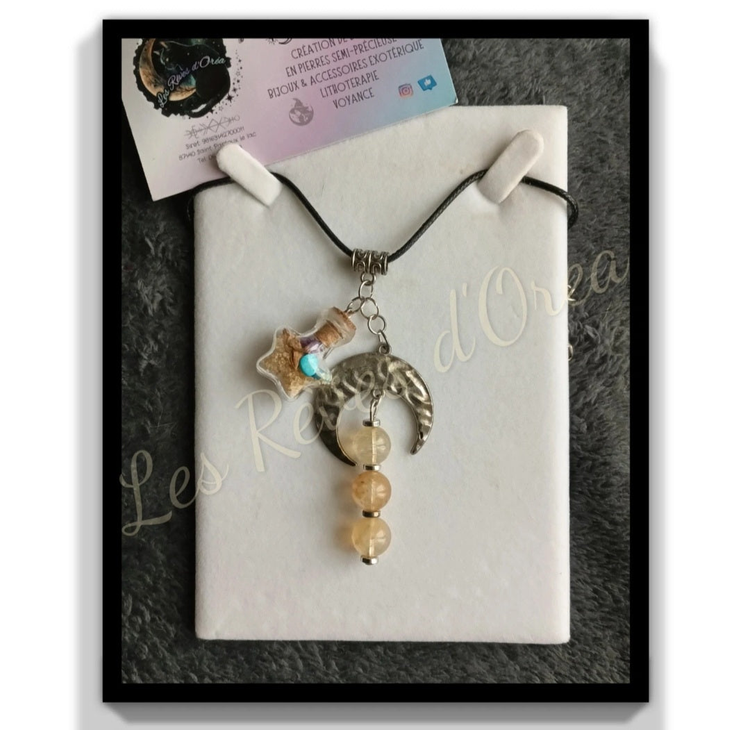 ✨ Talisman Lunaire de l’Aube Dorée ✨
Collier Spell Jar & Citrine