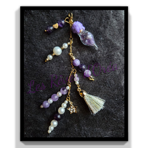 Améthys 💜  Talisman de la Lune Violette
Bijou de sac en Améthyste