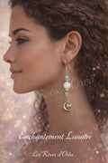 💞 Cœur de Lune Céleste ✨
Boucles d’oreilles en Pierre de Lune & Célestine 💞✨ Douceur & guidance