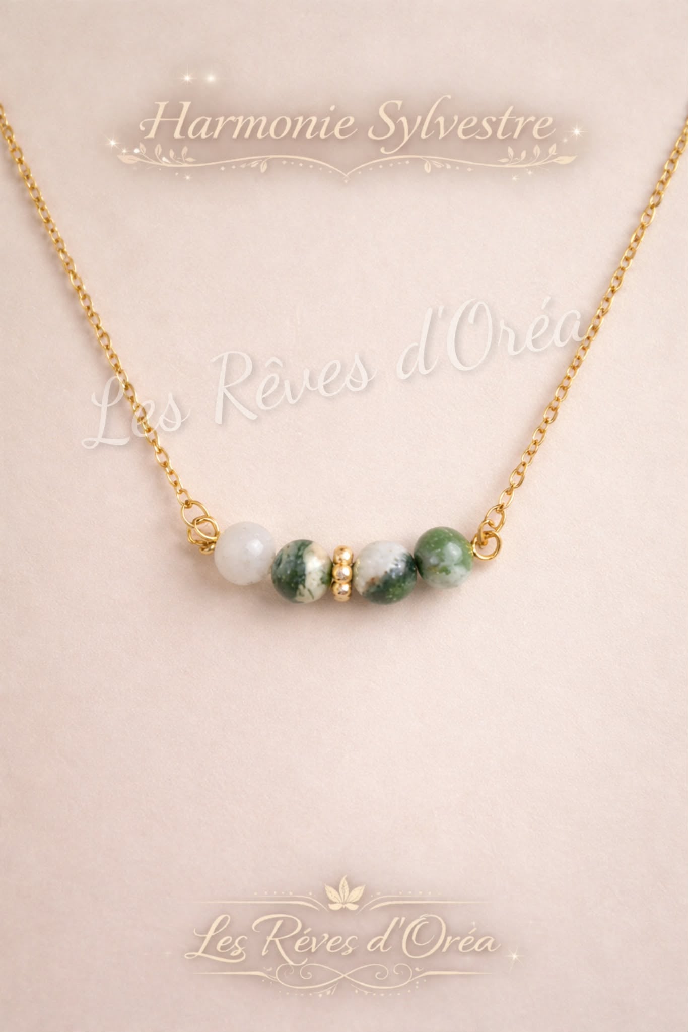 ✨ Harmonie Sylvestre ✨
Collier en Agathe de mousse – Talisman d’Ancrage & Renouveau