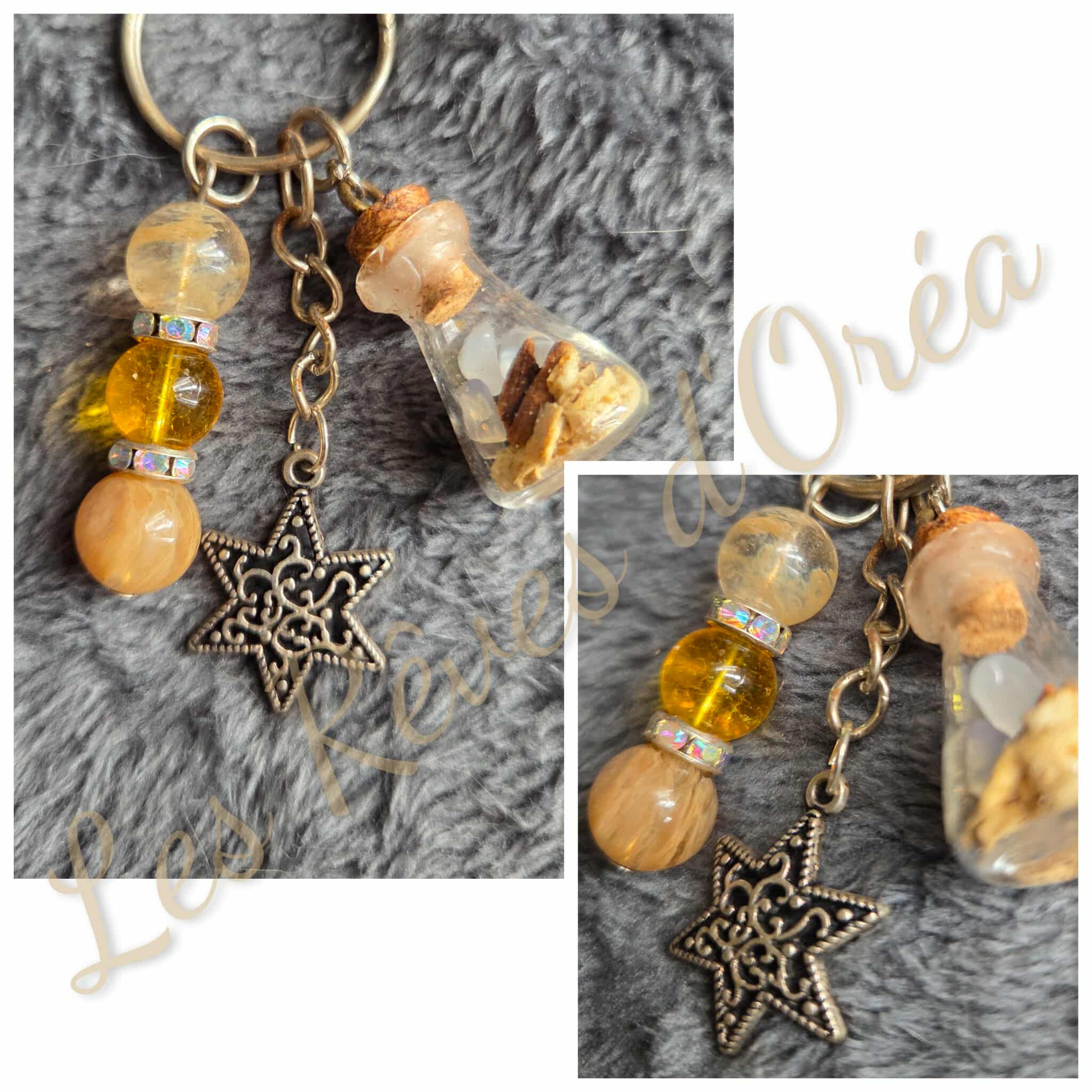 🗝️ Le Gardien de l’Abondance 🗝️
Porte-clé enchanté – Spell jar & Citrine