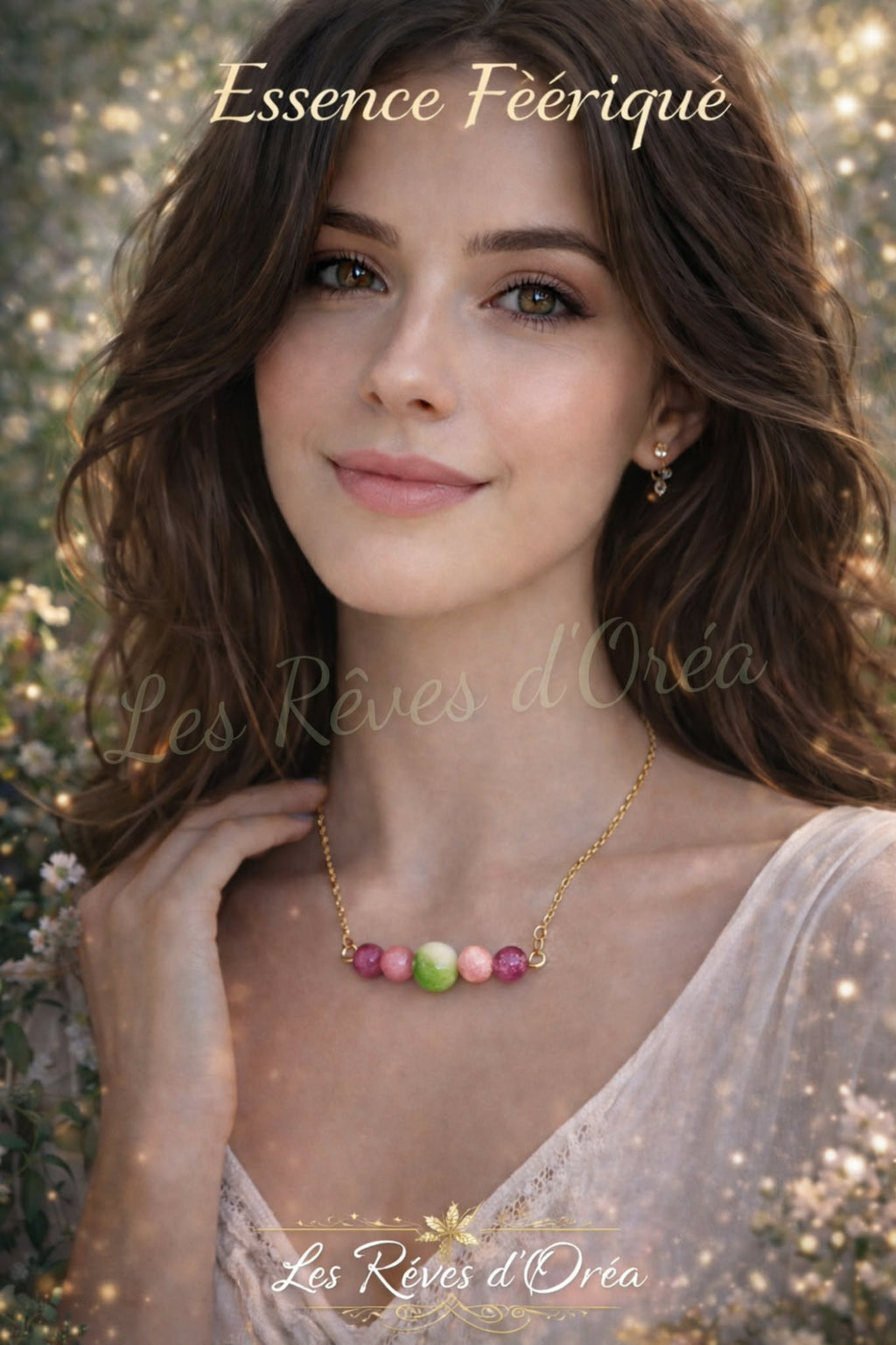 ✨ Essence Féérique ✨
Collier en tourmaline pastèque – Talisman du cœur