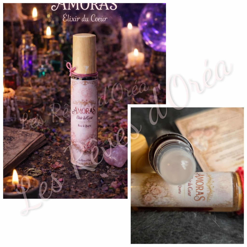 💗 AMORAS 💗  Élixir du Cœur
Roll-on énergétique à la rose & quartz blanc