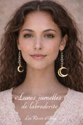 ✨ Lunes Jumelles de Labradorite ✨
Boucles d’oreilles en Labradorite – Protection & intuition lunaire