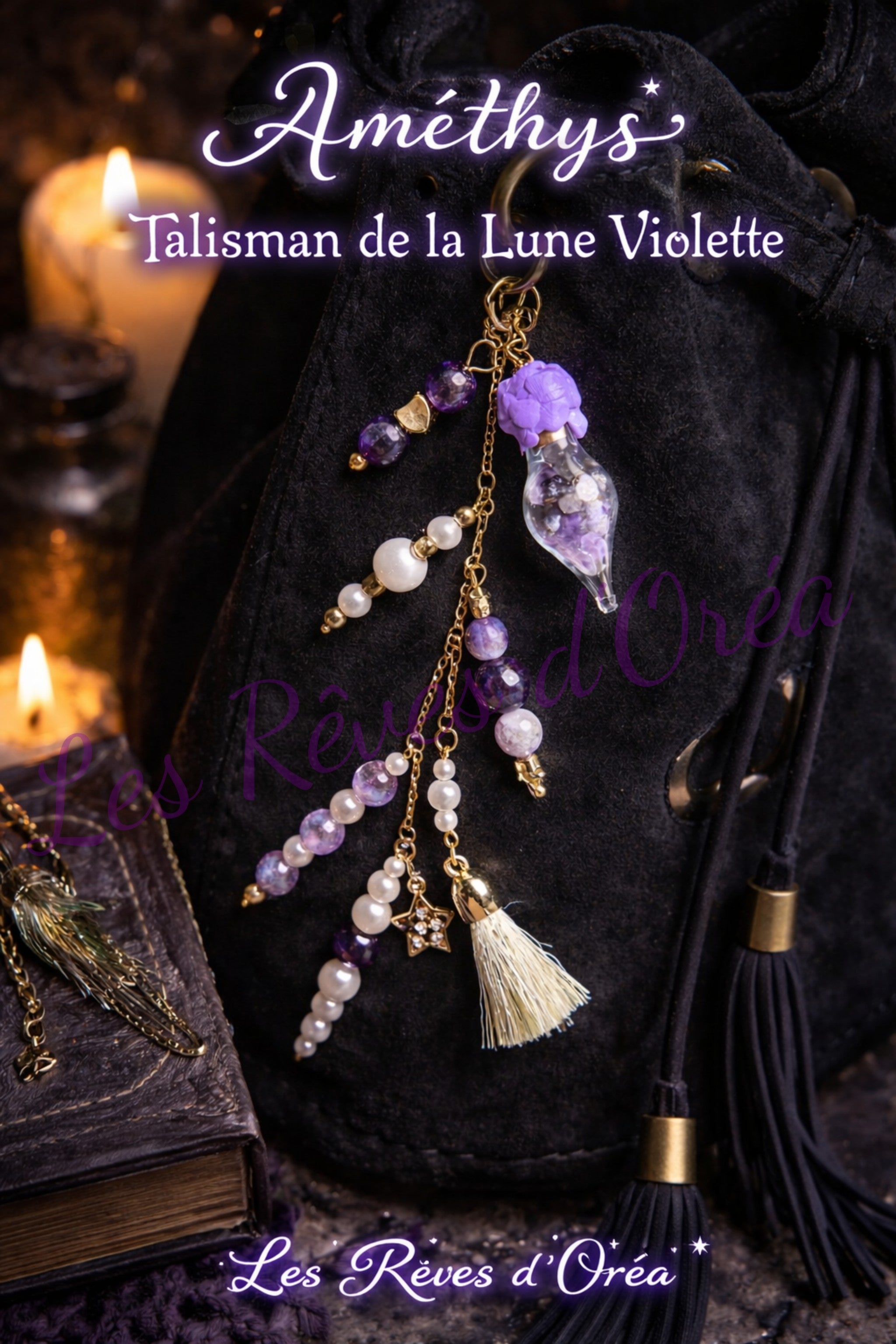 Améthys 💜  Talisman de la Lune Violette
Bijou de sac en Améthyste