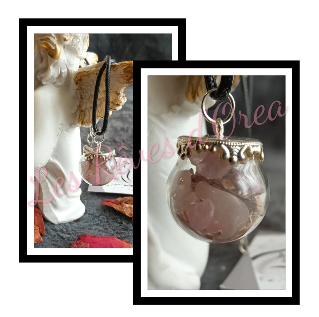 🔮Murmure des Sphères Anciennes 🔮
Collier Spell Jar en boule & Pierres naturelles
