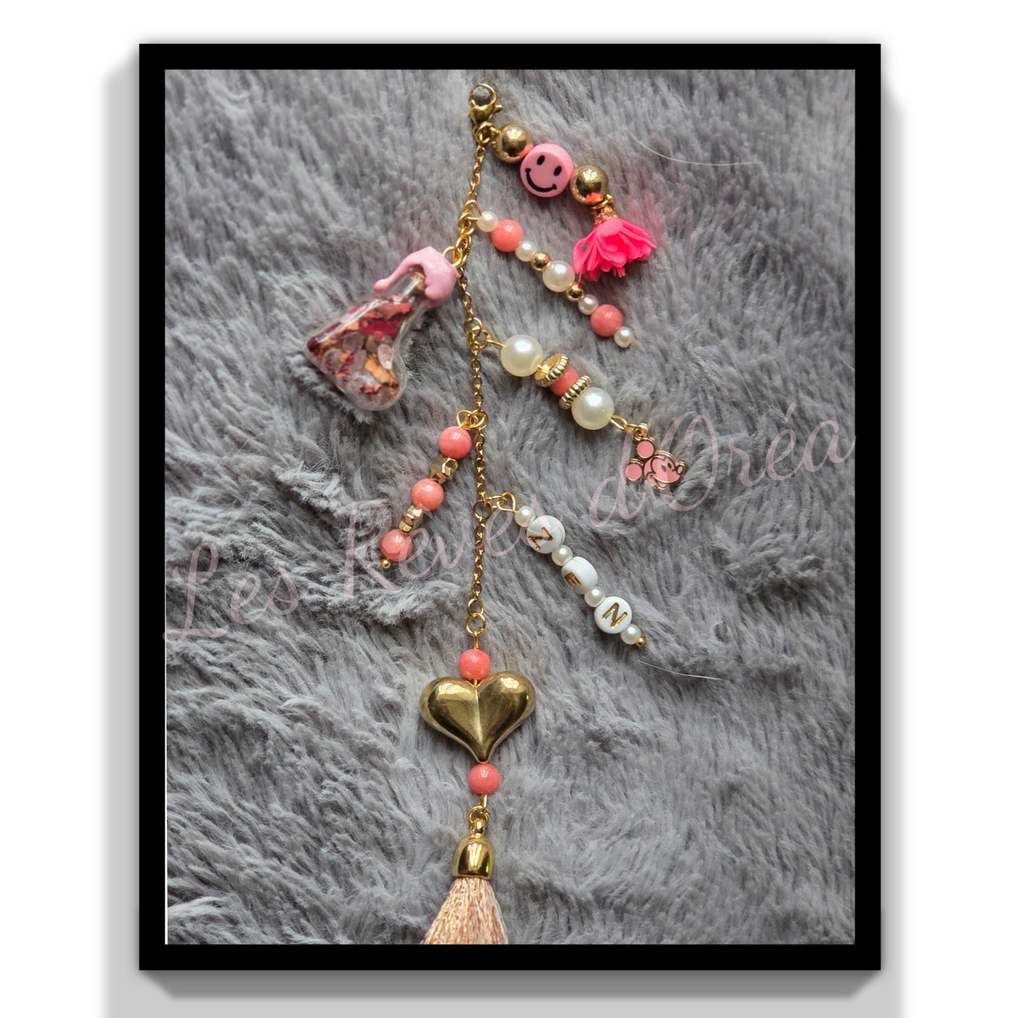 💜Talisman du Cœur Joyeux💜
Bijou de sac en Agathe Rose