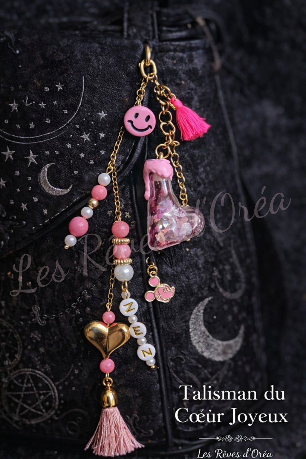 💜Talisman du Cœur Joyeux💜
Bijou de sac en Agathe Rose