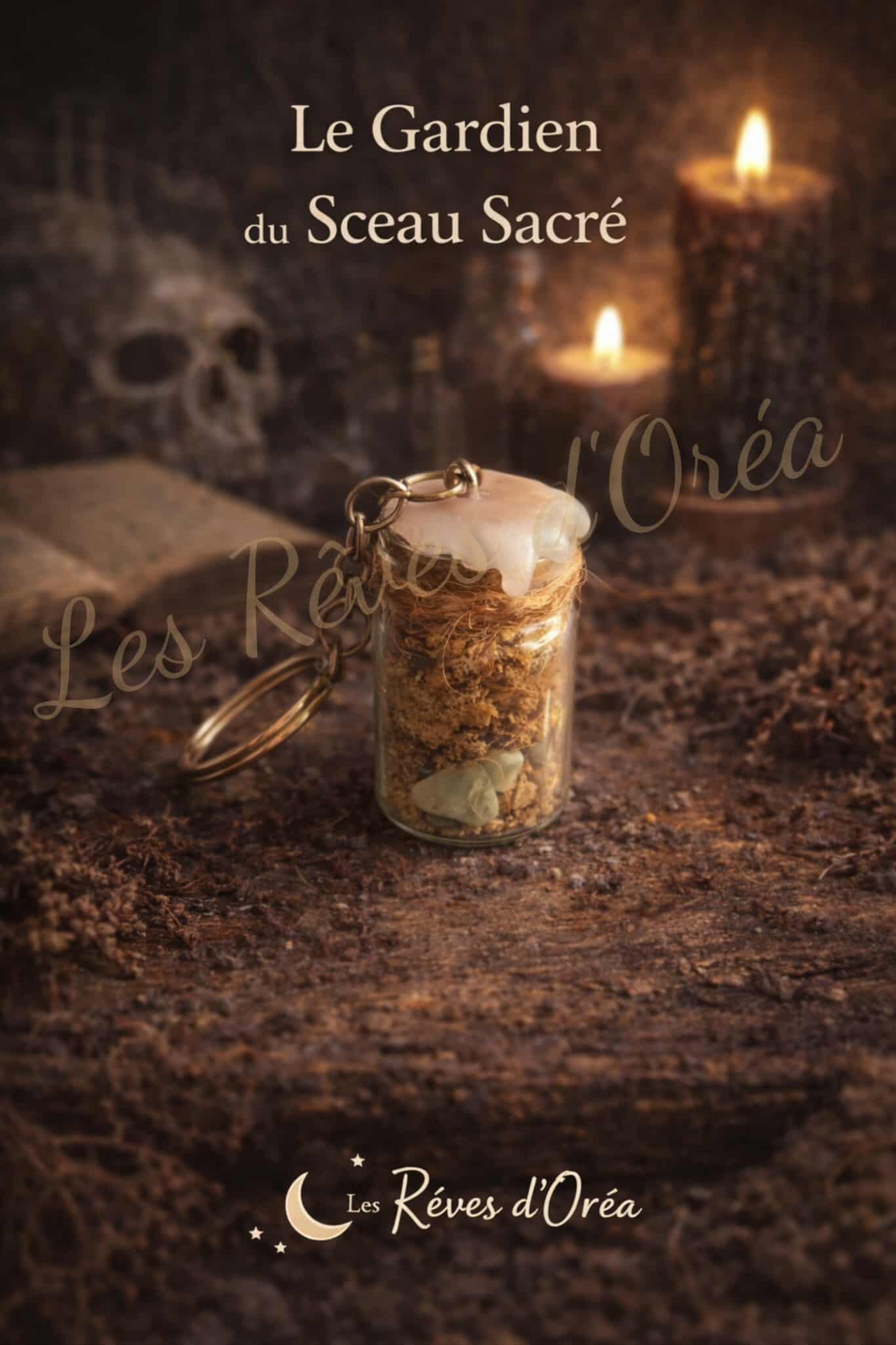 🗝️ Le Gardien du Sceau Sacré 🗝️
Porte-clé enchanté – Spell Jar de protection