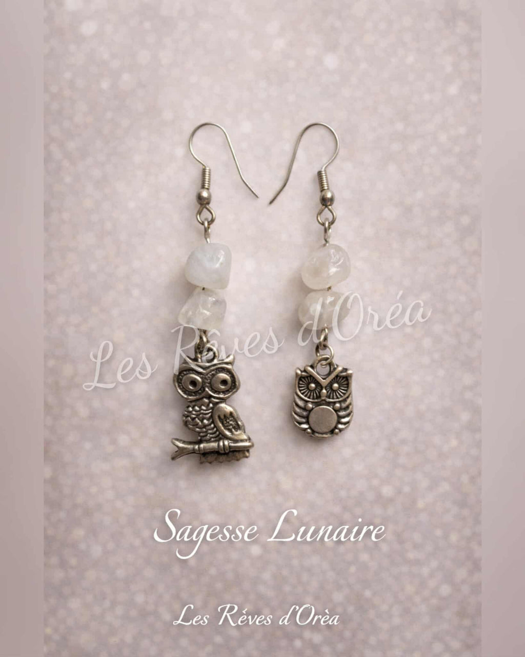 🦉 Sagesse Lunaire 🦉
Boucles d’oreilles en Quartz