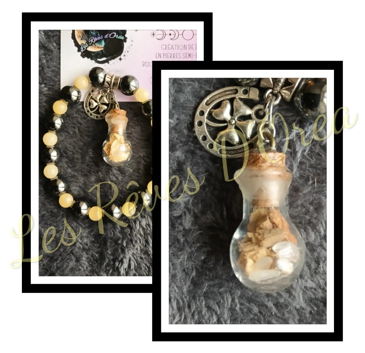 ✨ Bracelet de la Fortune Scellée & de l’Ancrage Doré ✨Citrine, Hématite & Spell Jar