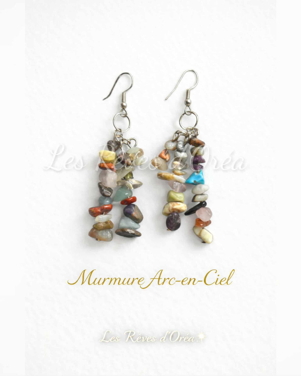 🌈 Murmure Arc-en-Ciel 🌈
Boucles d’oreilles en pierres naturelles variées