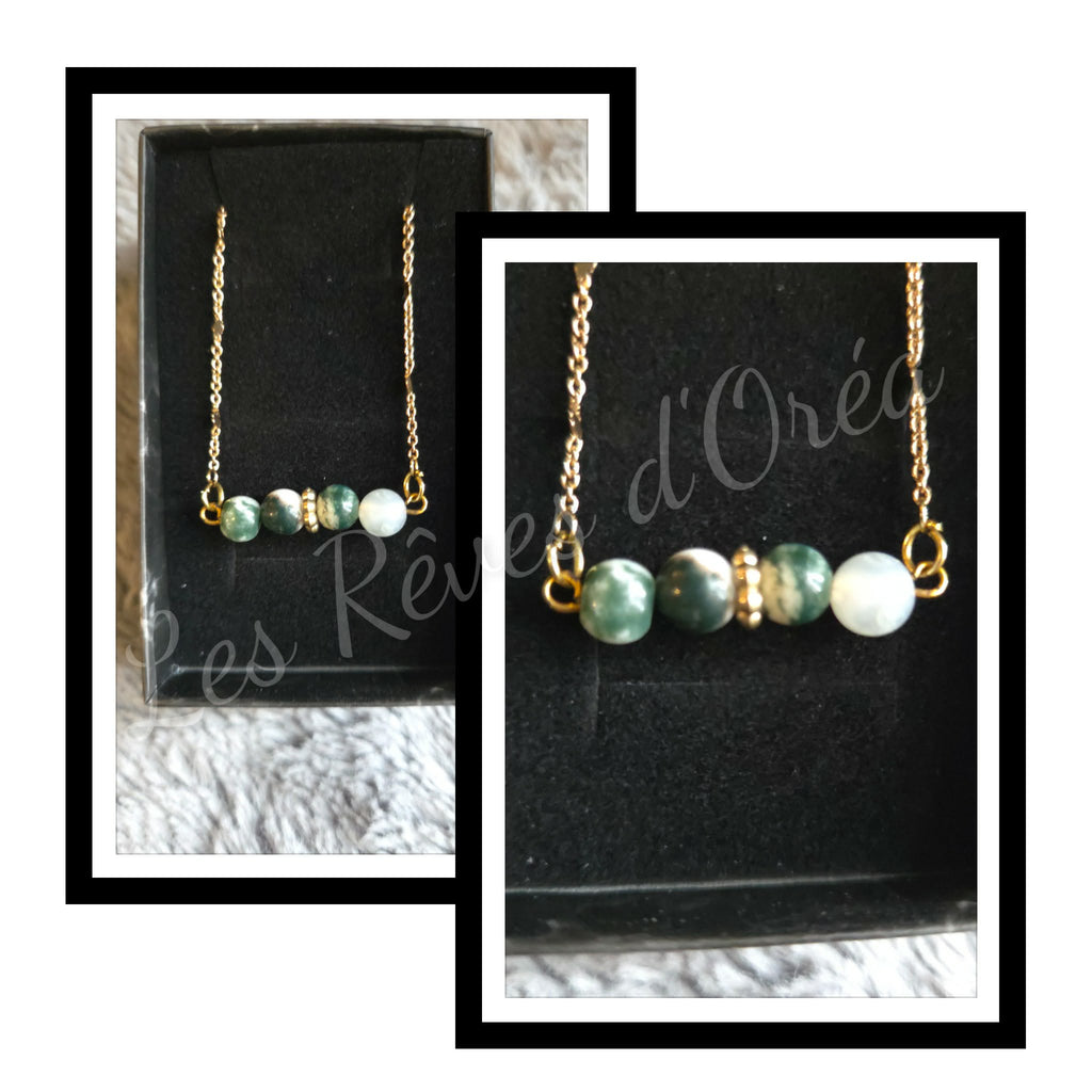 ✨ Harmonie Sylvestre ✨
Collier en Agathe de mousse – Talisman d’Ancrage & Renouveau