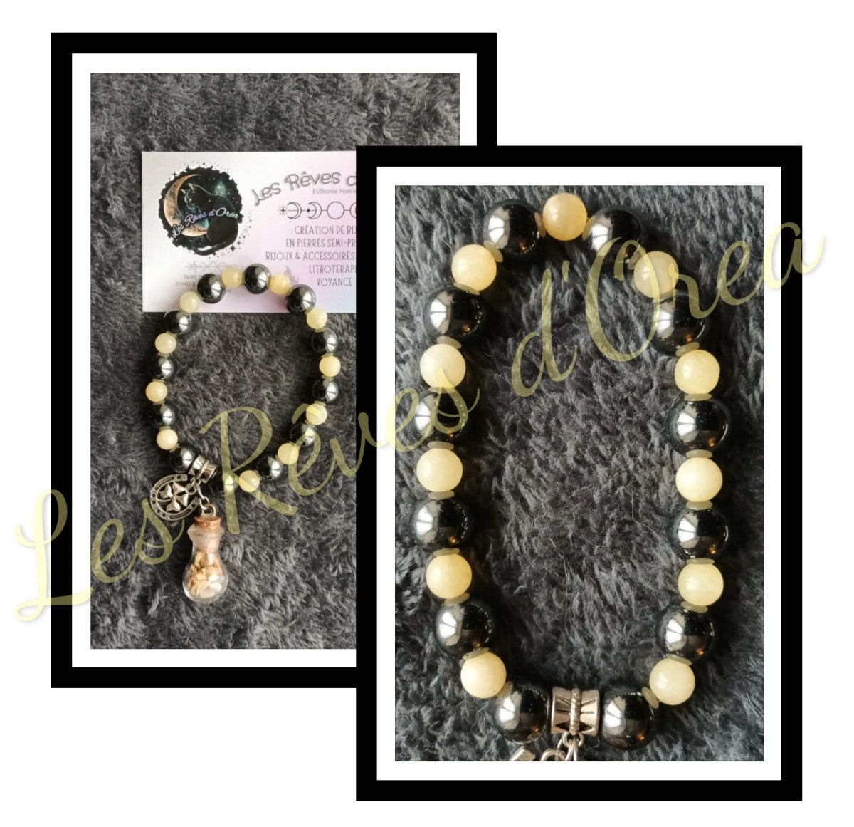 ✨ Bracelet de la Fortune Scellée & de l’Ancrage Doré ✨Citrine, Hématite & Spell Jar