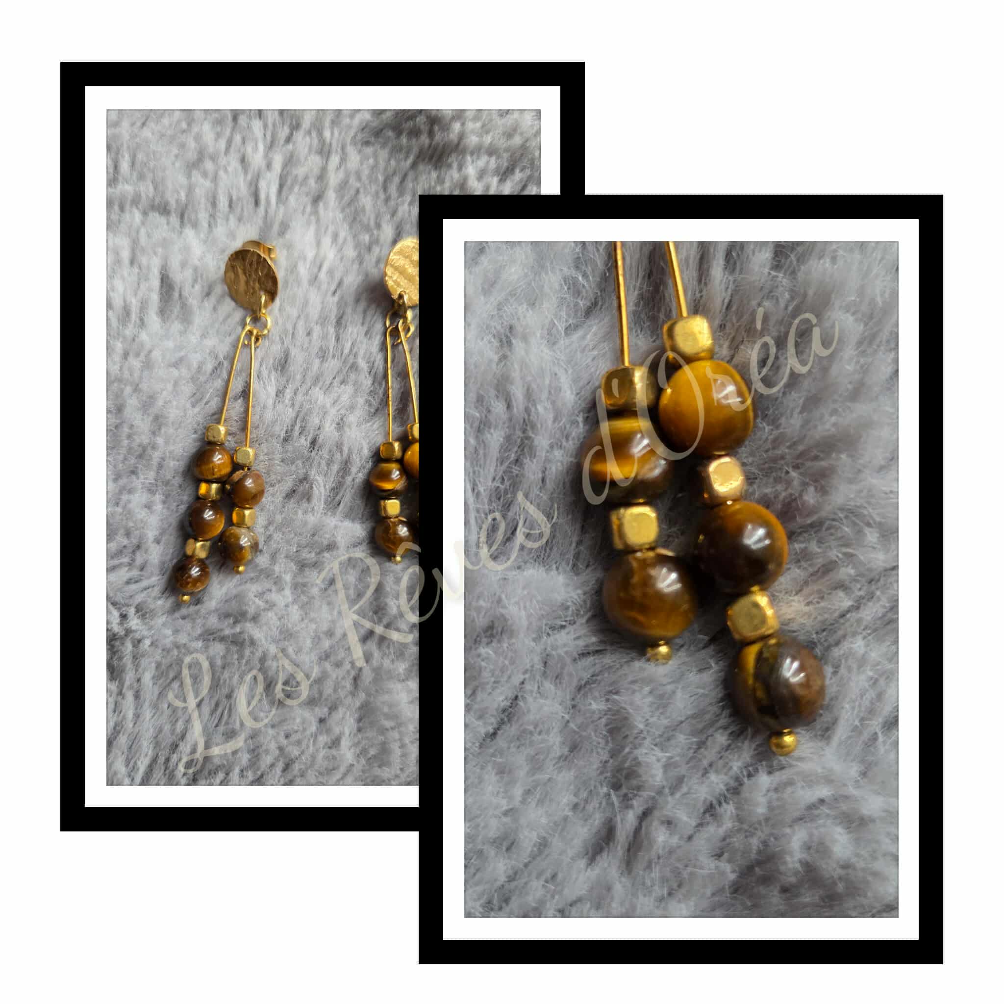 ✨Grimoire de Sorcière ✨
Boucles d’oreilles en Œil de Tigre 🛡️ Protection & Puissance