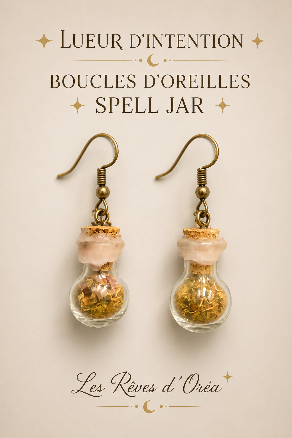 ⭐ Lueur d’Intention ⭐ Boucles d’oreilles Spell Jar