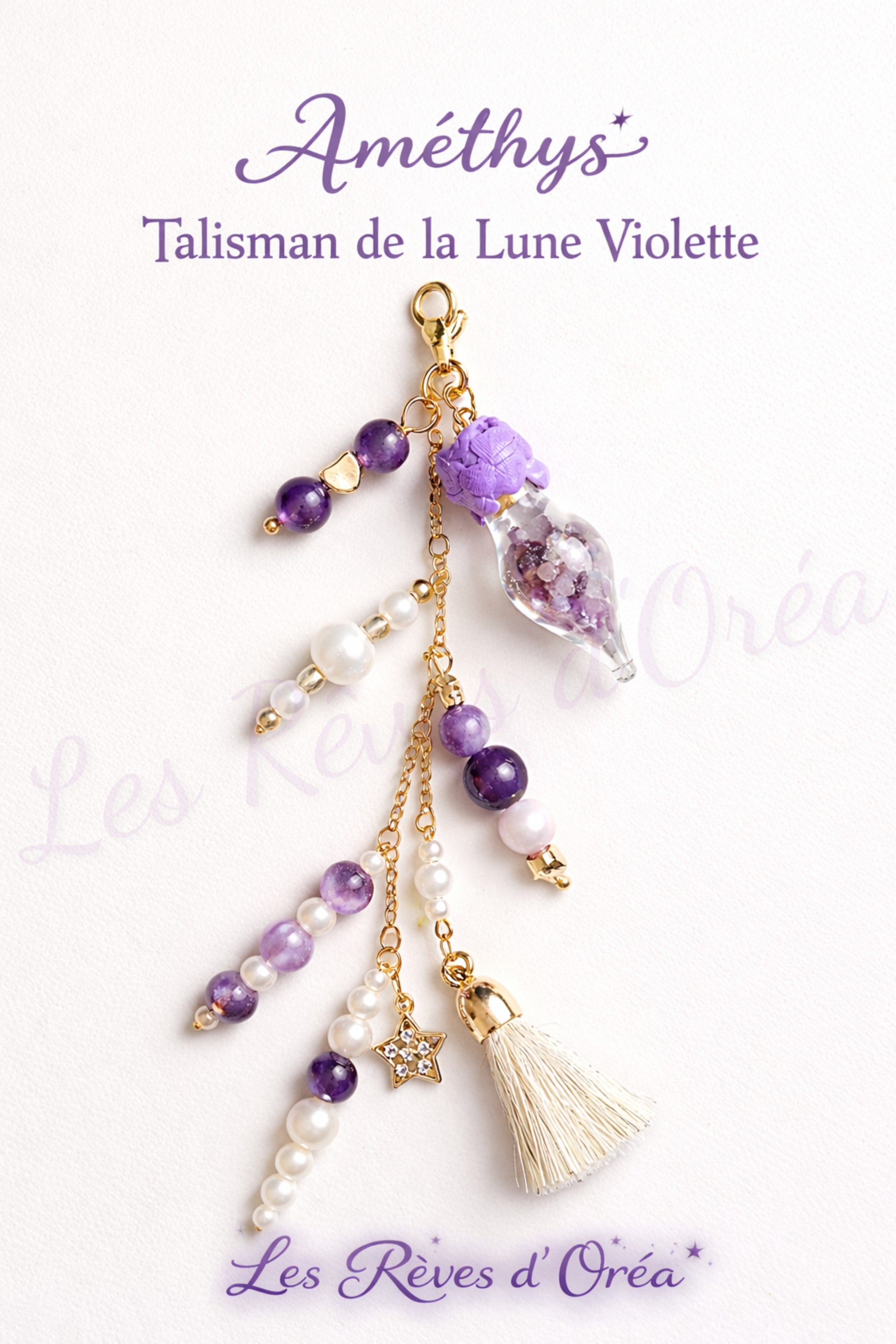 Améthys 💜  Talisman de la Lune Violette
Bijou de sac en Améthyste