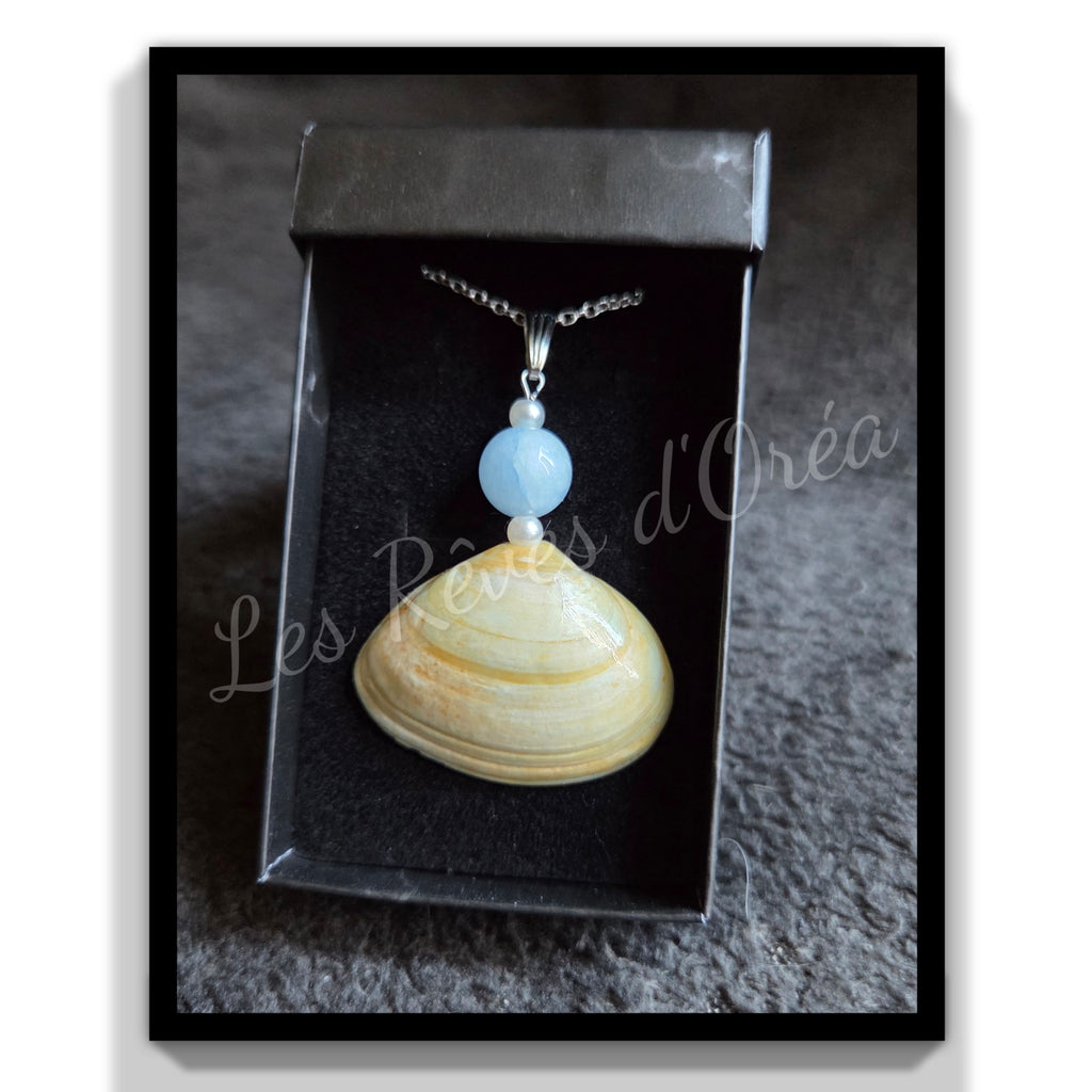 🐚 Célestalia 🐚
Collier coquillage  aigue-marine & argent 925