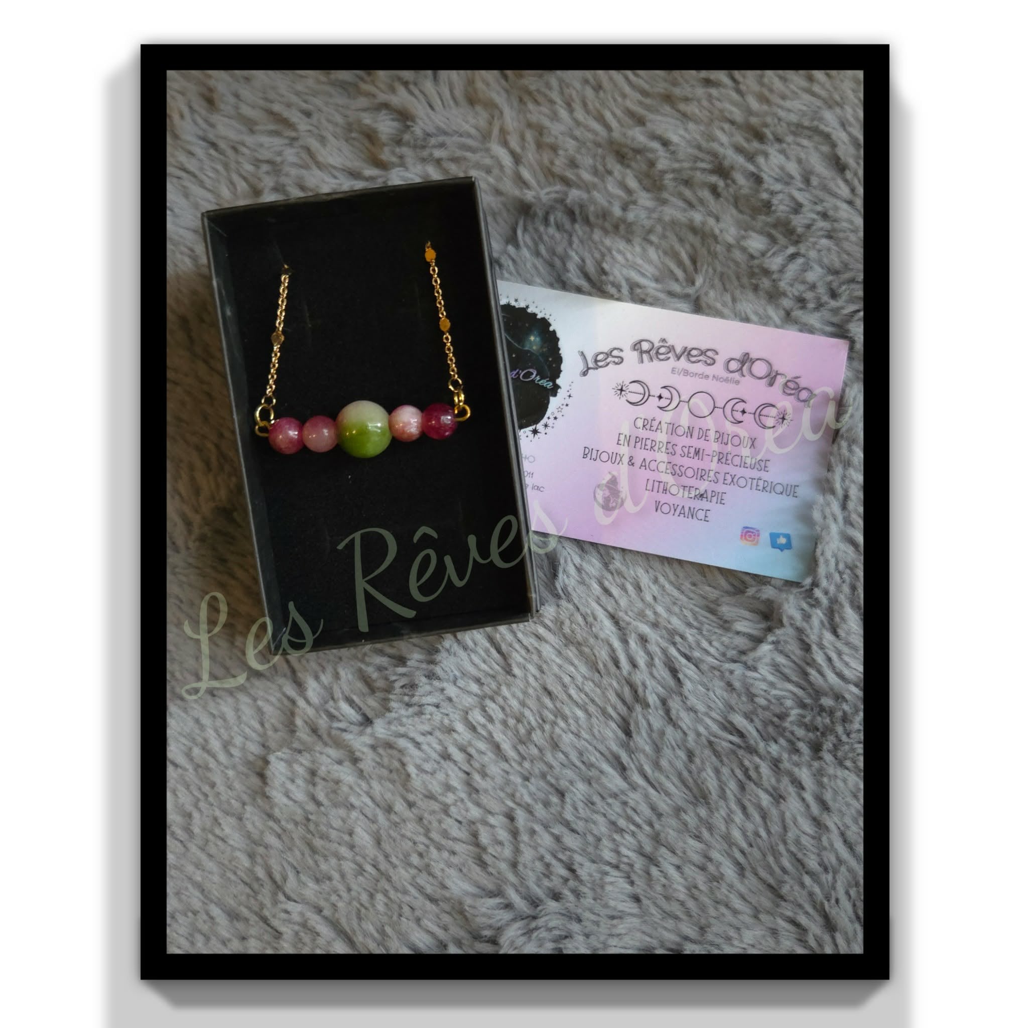 ✨ Essence Féérique ✨
Collier en tourmaline pastèque – Talisman du cœur