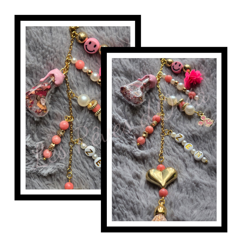 💜Talisman du Cœur Joyeux💜
Bijou de sac en Agathe Rose