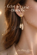 ✨ Éclat de Lune Blanche  ✨
Boucles d’oreilles en Pierre de Lune naturelle