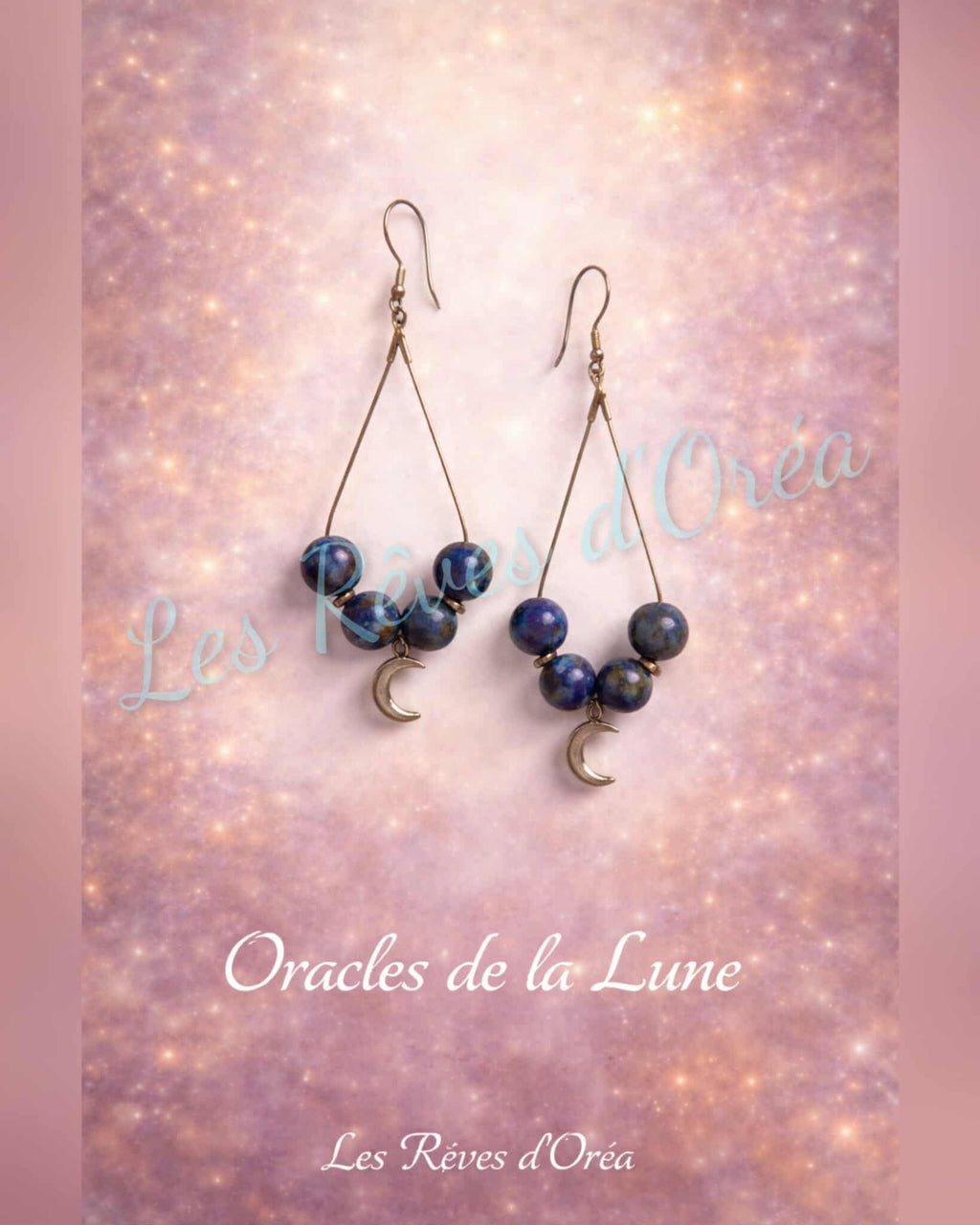 🌙 Oracle de la Lune 🌙 
Boucles d’oreilles en lapis-lazuli