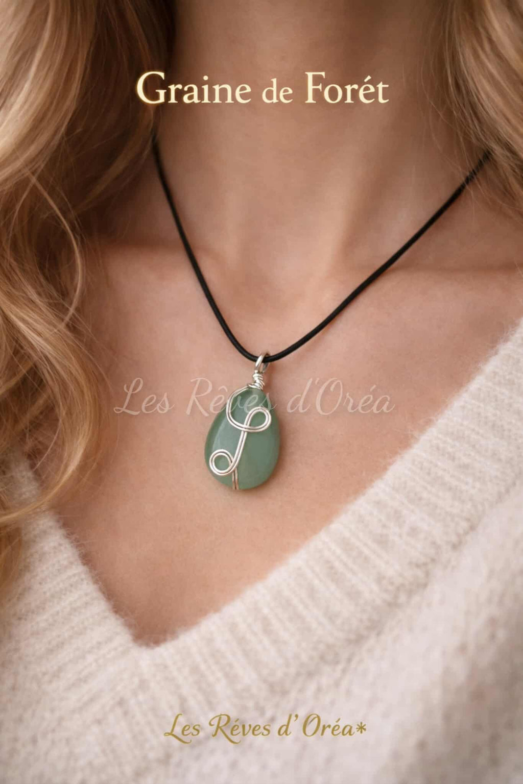 🌳 Graine de Forêt 🌳
(Collier en aventurine – version or ou argent)