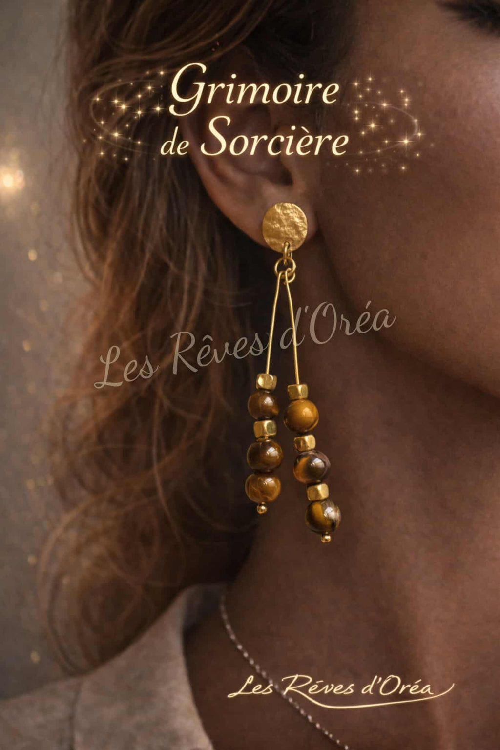 ✨Grimoire de Sorcière ✨
Boucles d’oreilles en Œil de Tigre 🛡️ Protection & Puissance