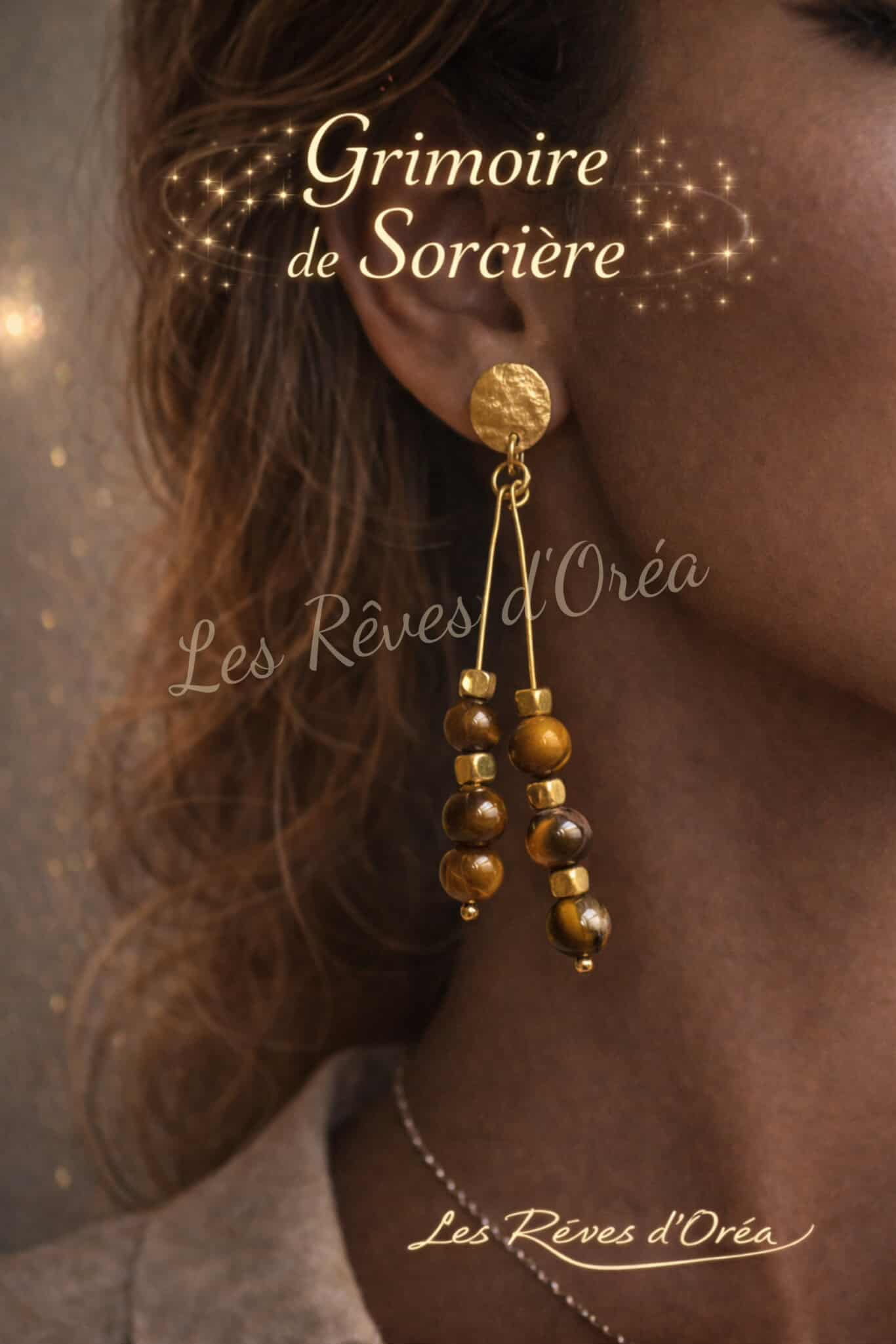 ✨Grimoire de Sorcière ✨
Boucles d’oreilles en Œil de Tigre 🛡️ Protection & Puissance
