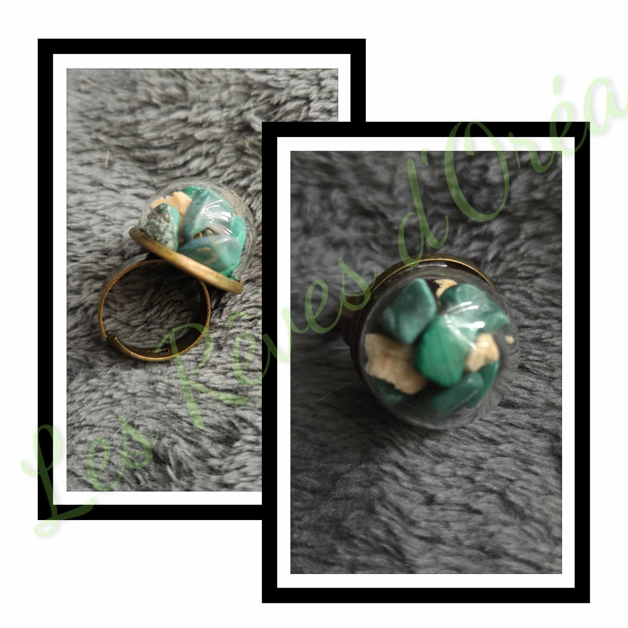 🌲 Cœur de Forêt 🌲
Bague Spell Jar à la Malachite