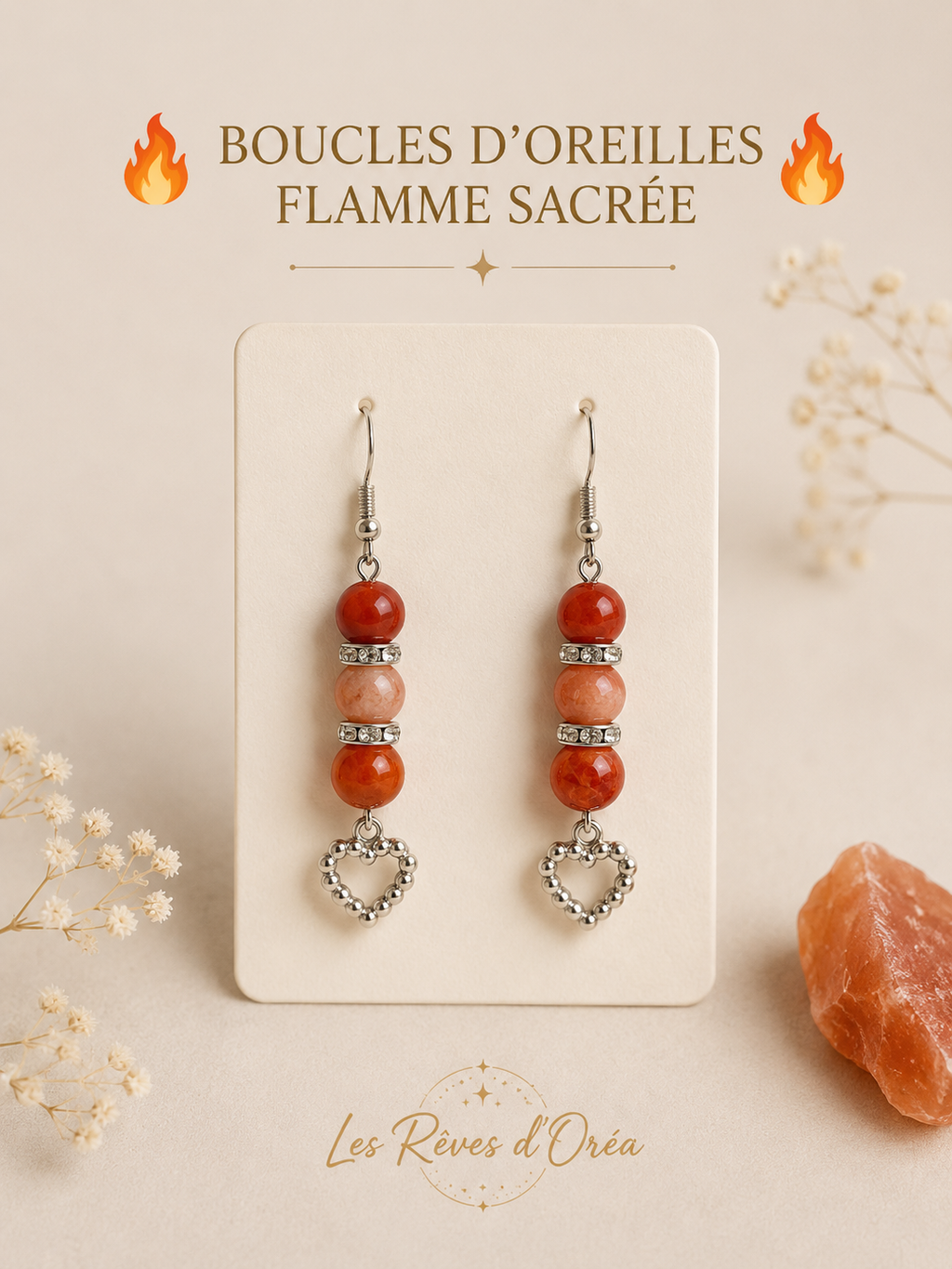 🔥 Boucles d’Oreilles 🔥 Flamme Sacrée