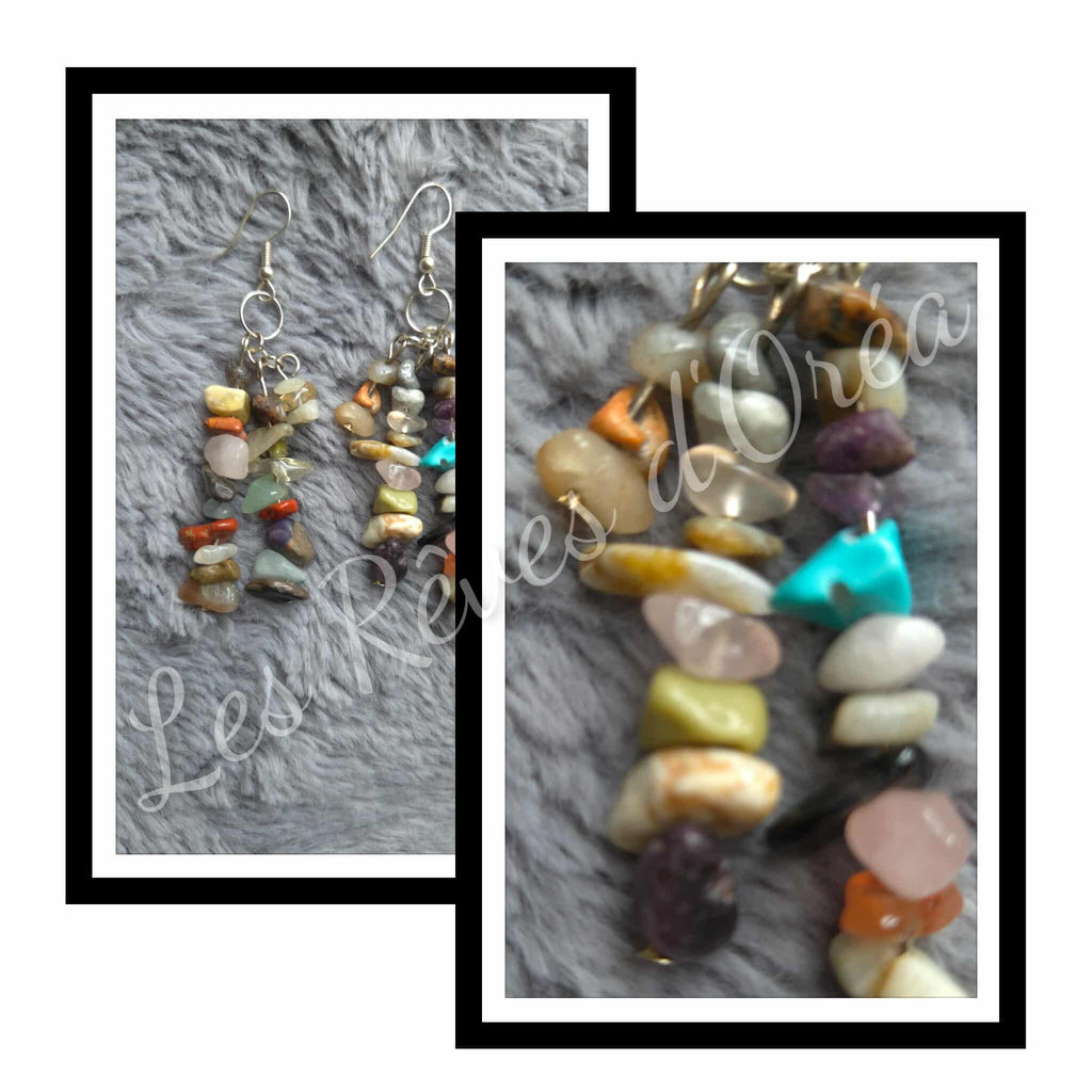 🌈 Murmure Arc-en-Ciel 🌈
Boucles d’oreilles en pierres naturelles variées