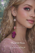 🩷 Plume de Rose 🩷
Boucles d’oreilles artisanales en Quartz rose & Jaspe rose