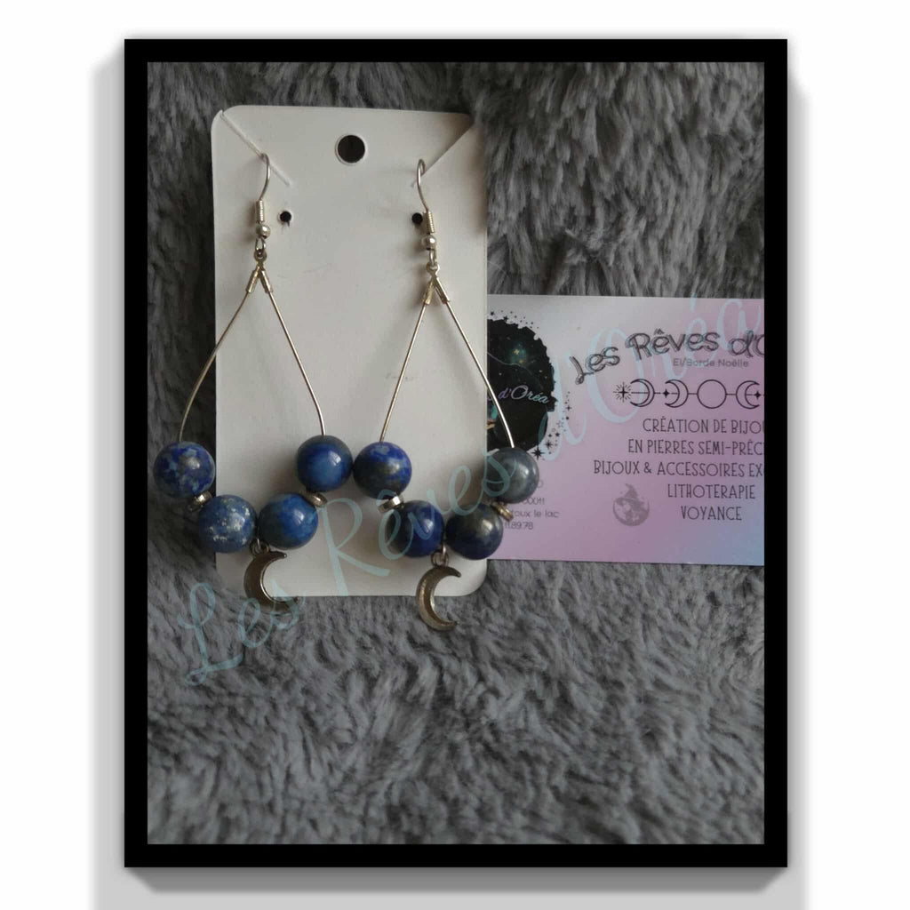 🌙 Oracle de la Lune 🌙 
Boucles d’oreilles en lapis-lazuli