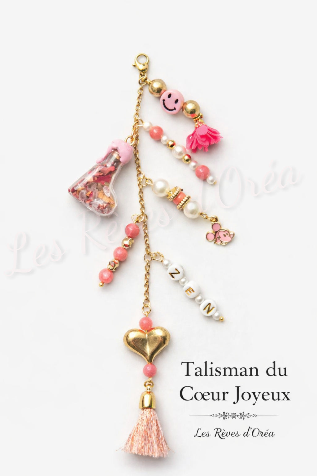💜Talisman du Cœur Joyeux💜
Bijou de sac en Agathe Rose