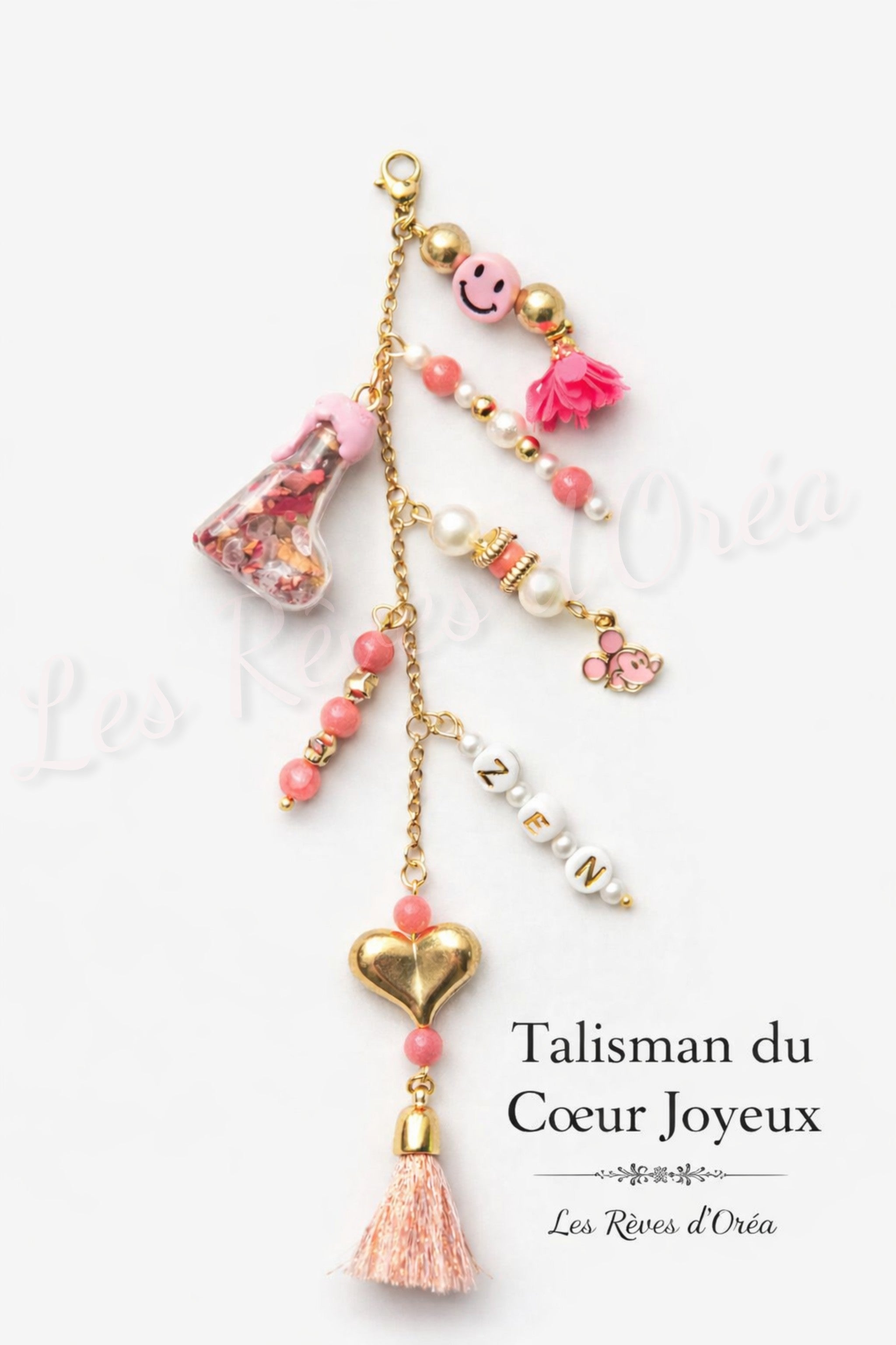 💜Talisman du Cœur Joyeux💜
Bijou de sac en Agathe Rose