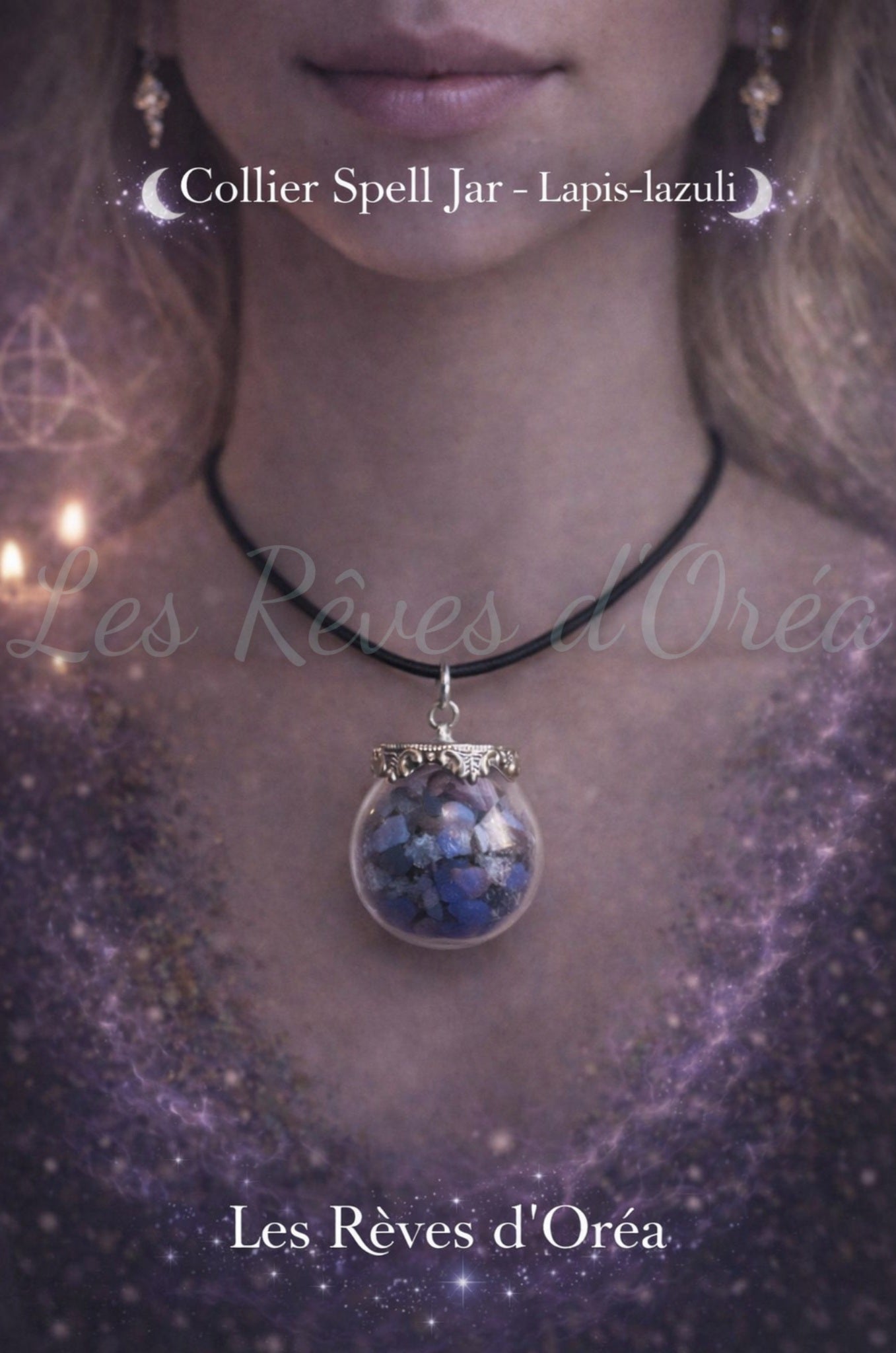 🔮Murmure des Sphères Anciennes 🔮
Collier Spell Jar en boule & Pierres naturelles