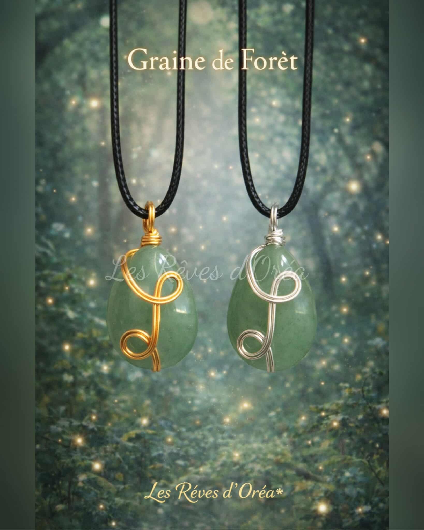 🌳 Graine de Forêt 🌳
(Collier en aventurine – version or ou argent)