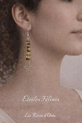 ✨ Étoiles Félines ✨
Boucles d’oreilles en Œil de Tigre & Citrine