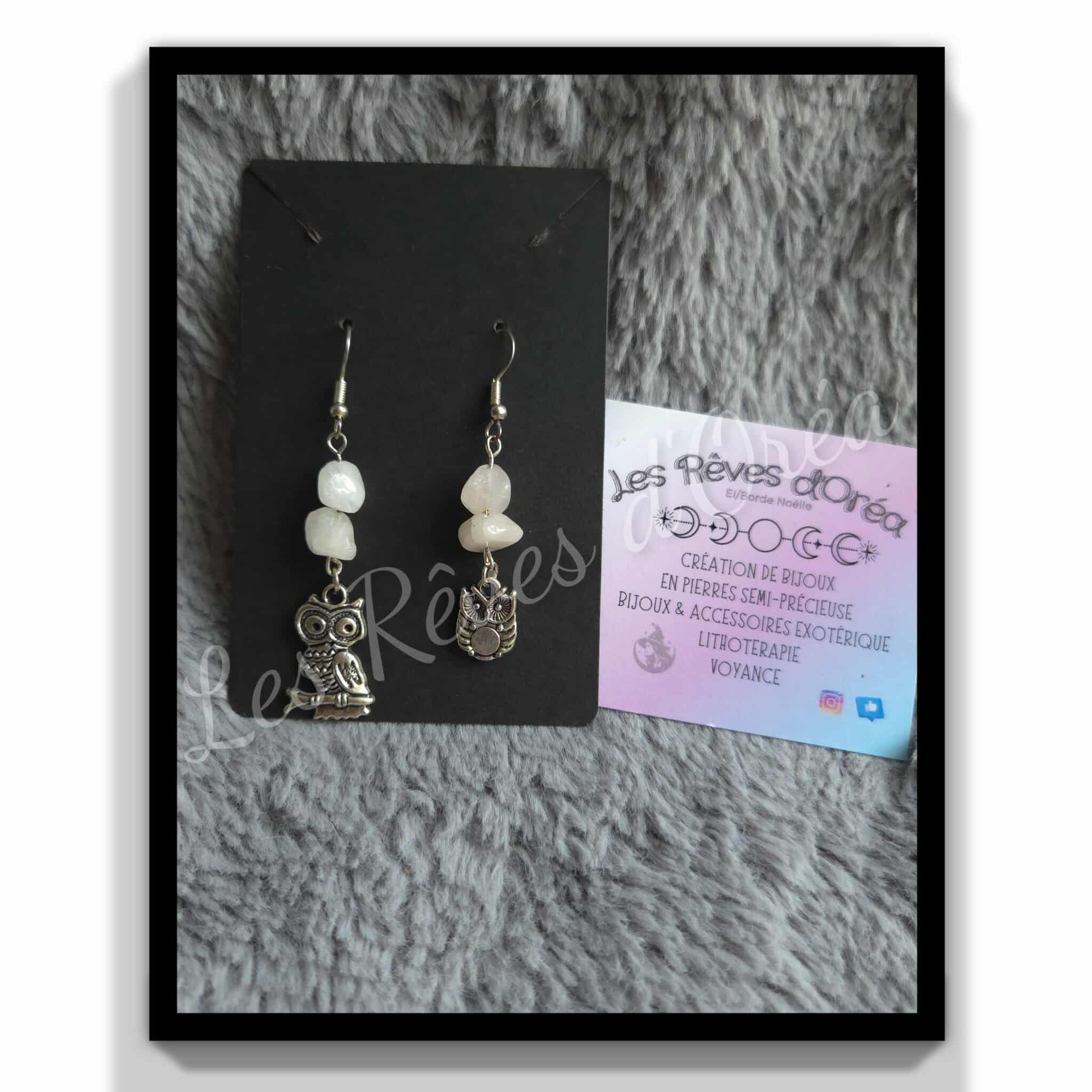 🦉 Sagesse Lunaire 🦉
Boucles d’oreilles en Quartz