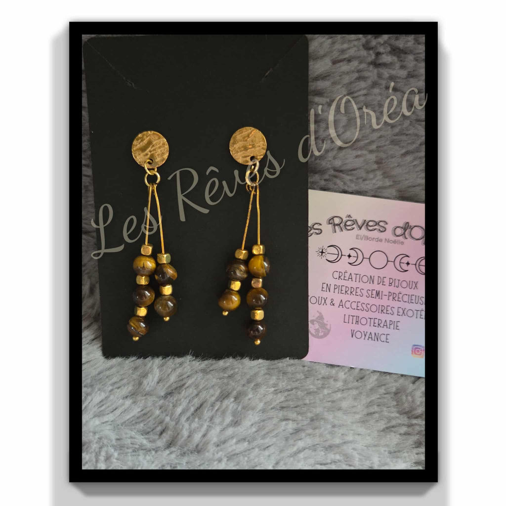 ✨Grimoire de Sorcière ✨
Boucles d’oreilles en Œil de Tigre 🛡️ Protection & Puissance