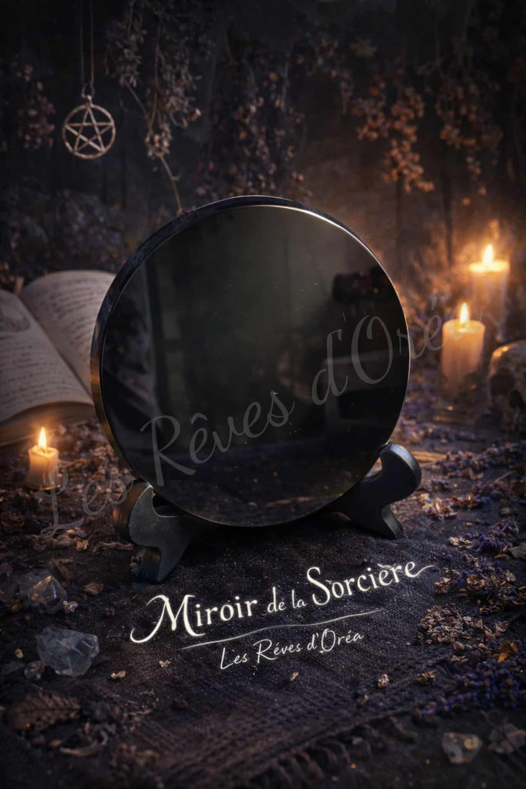 🔮 Miroir de la Sorcière 🔮 Miroir d’Obsidienne Ancestral