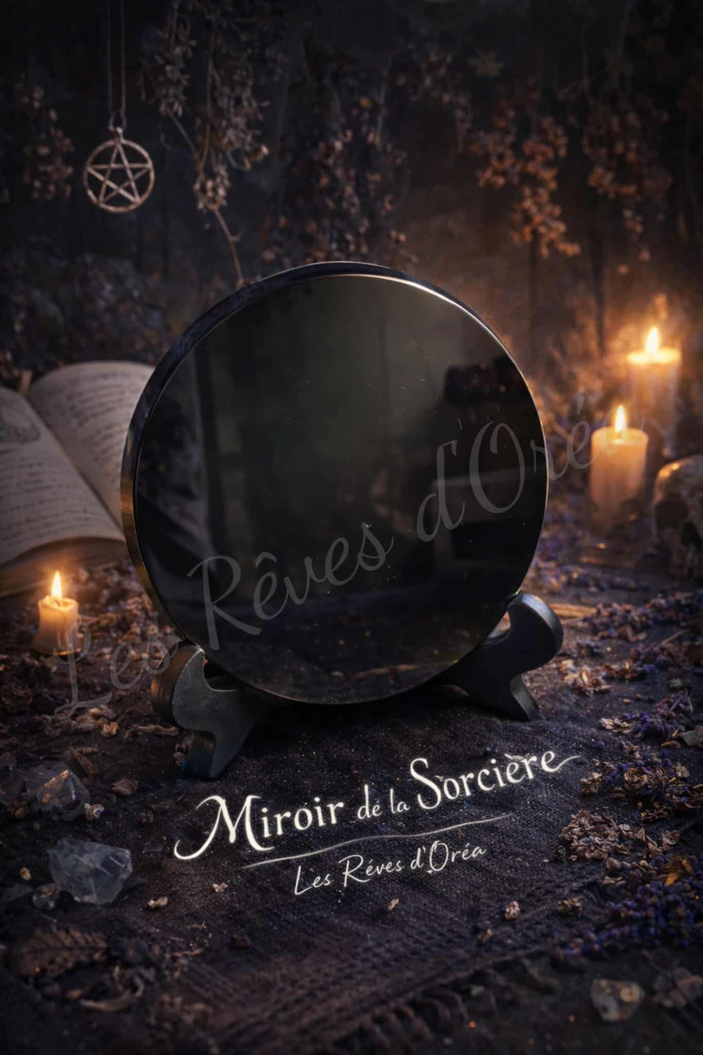 🔮 Miroir de la Sorcière 🔮 Miroir d’Obsidienne Ancestral