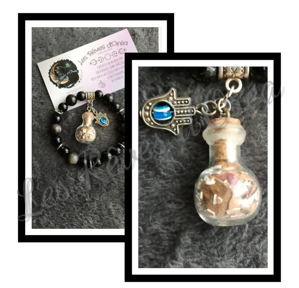 🌙 Bracelet de l’Ombre Gardienne ✨
Obsidienne & Spell Jar